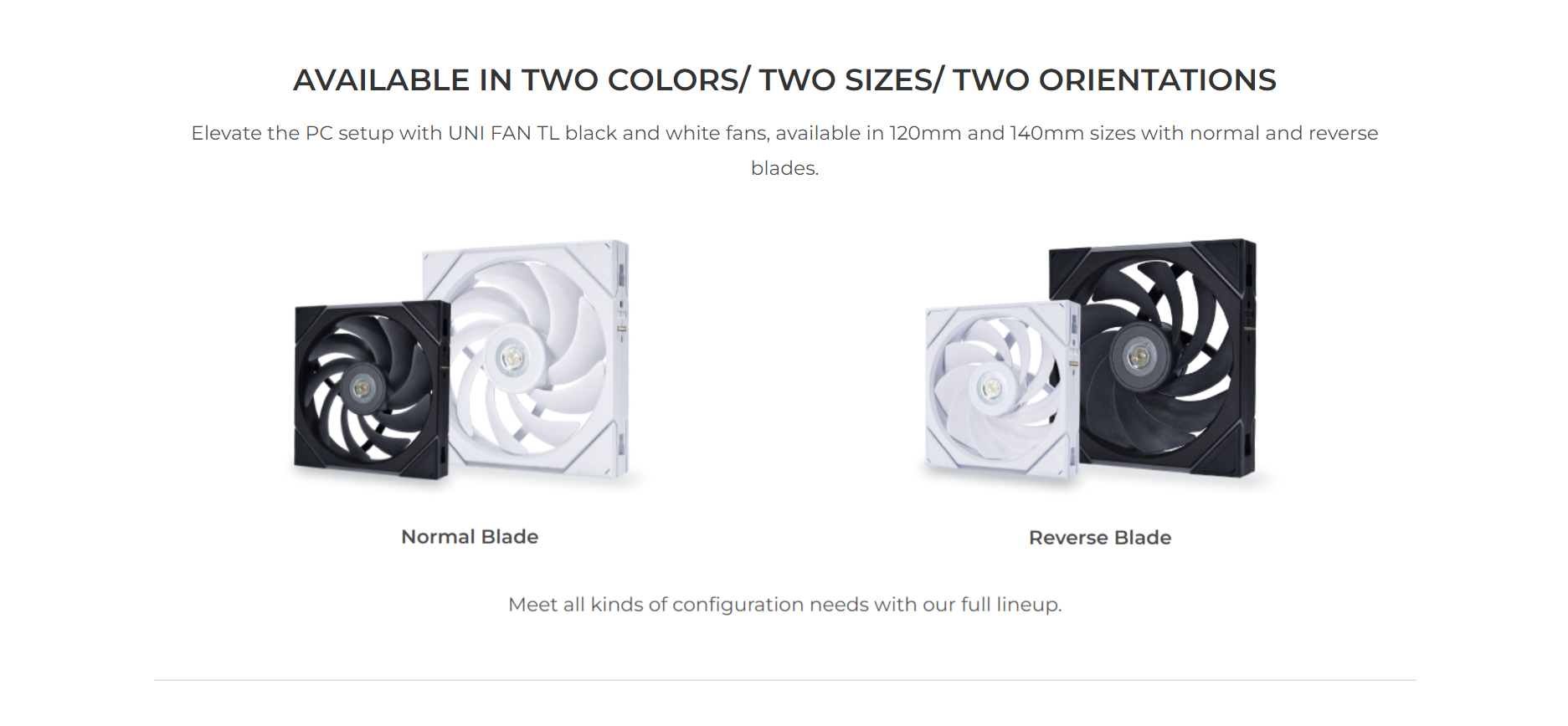 A large marketing image providing additional information about the product Lian Li UNI Fan TL 120 Reverse Blade 120mm Fan Single Pack - Black - Additional alt info not provided